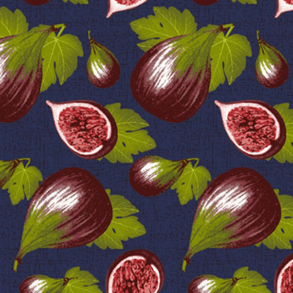  Tecido Tricoline Estampado Figo Marinho