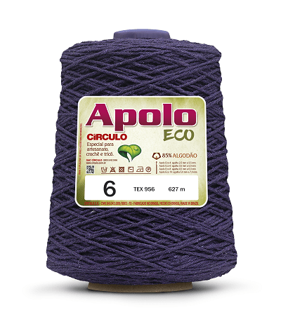 Barbante Apolo Eco 6 6498 Púrpura 627m Circulo
