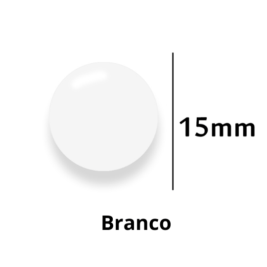 Botão de Pressão de Plástico 15mm 200 unidades Branco Ritas