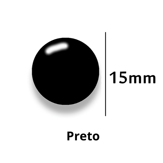 Botão de Pressão de Plástico 15mm 200 unidades Preto Ritas