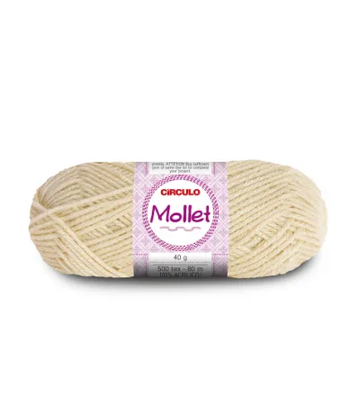 Lã Mollet 40g 80 metros 8176 Off White Circulo