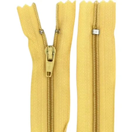 Zíper Nylon Fino Fixo 20 cm 129 Tortilha C/ 10 un