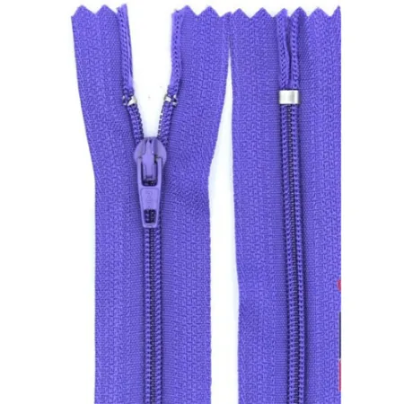 Zíper Nylon Fino Fixo 20 cm 559 Roxo C/ 10 un