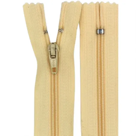 Zíper Nylon Fino Fixo 20 cm 805 Creme C/ 10 un