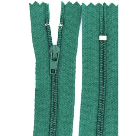 Zíper Nylon Fino Fixo 40 cm 530 Verde Pinheiro C/ 10 un