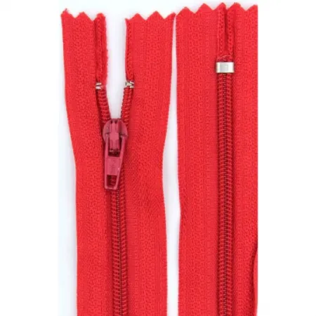 Zíper Nylon Fino Fixo 60 cm 519/145 Vermelho Sangue C/ 10 un