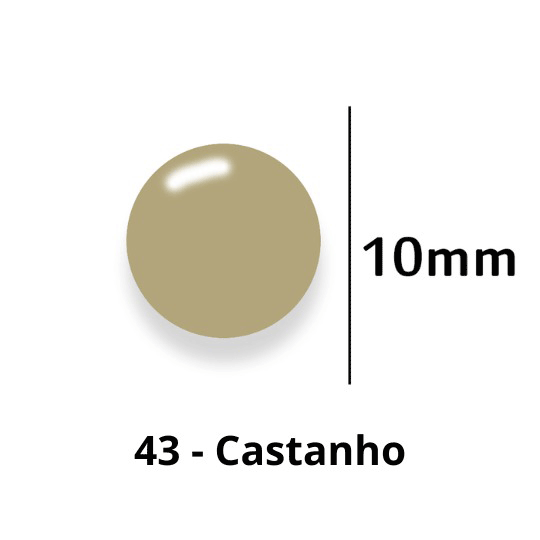 Botão de Pressão de Plástico Colorido 10mm 200 unidades 43 Castanho Ritas