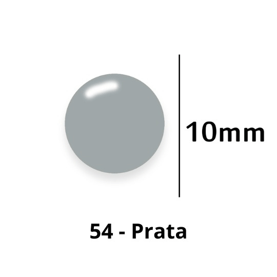 Botão de Pressão de Plástico Colorido 10mm 200 unidades 54 Prata Ritas