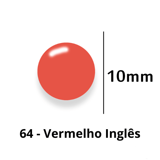 Botão de Pressão de Plástico Colorido 10mm 200 unidades 64 Vermelho Inglês Ritas