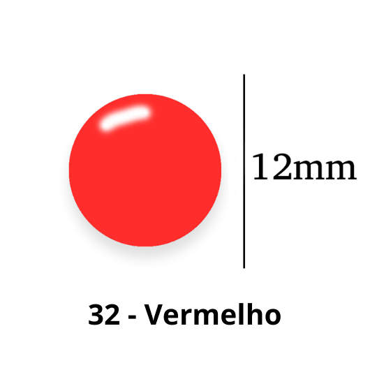 Botão de Pressão de Plástico Colorido 12mm 200 unidades 32 Vermelho Ritas