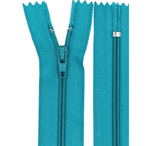 Zíper Nylon Fino Fixo 10 cm 349 Azul Esmeralda C/ 10 un