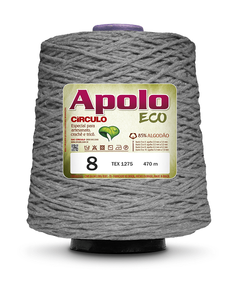 Barbante Apolo Eco 8 1,8kg Cinza Circulo