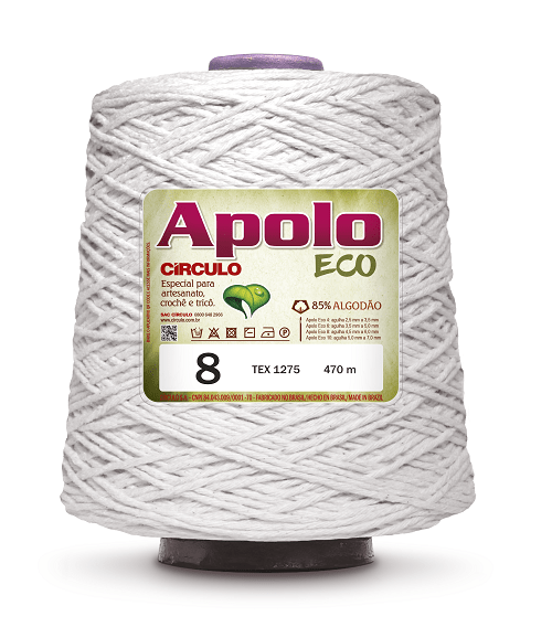 Barbante Apolo Eco 8 8001 Branco 1,8kg Circulo