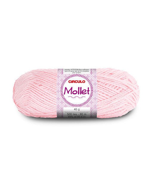 Lã Mollet 40g 80 metros 3027 Rosa Iorgute Circulo