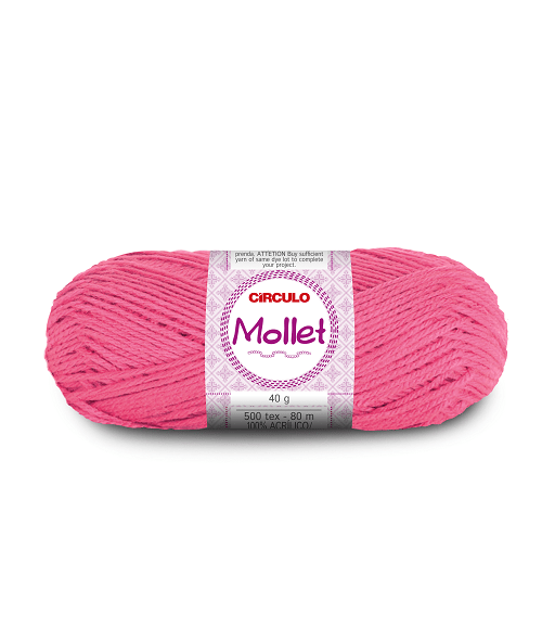 Lã Mollet 40g 80 metros 3182 Pitaya Circulo