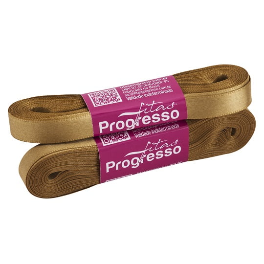 Fita Cetim CF 002 Simples 10mmx10m 1353 Dourado Progresso