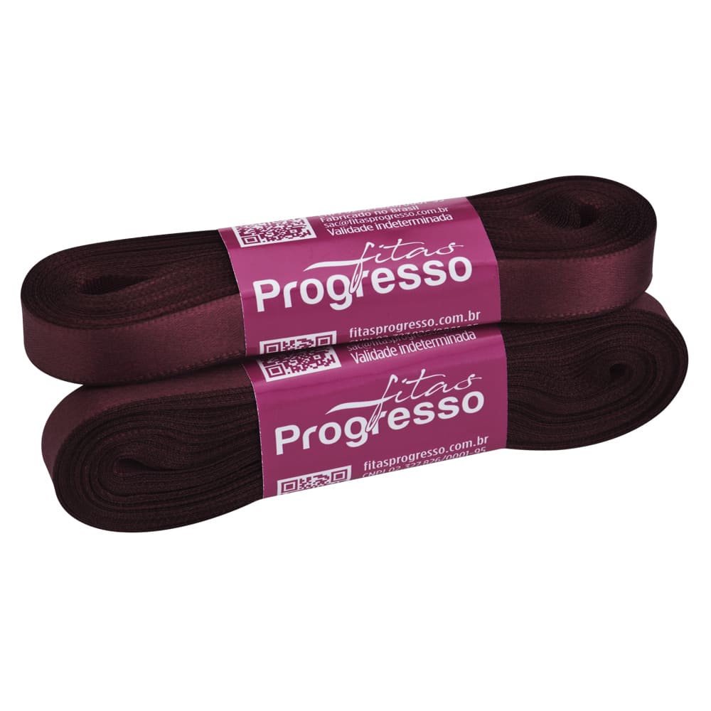 Fita Cetim CF 002 Simples 10mmx10m 1355 Marsala Progresso