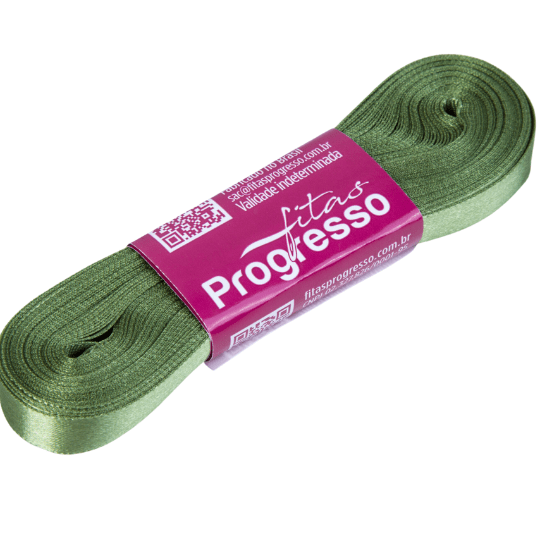 Fita Cetim CF 002 Simples 10mmx10m 249 Verde Militar Progresso