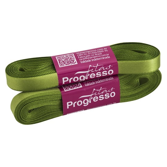 Fita Cetim CF 002 Simples 10mmx10m 677 Verde Folha Progresso