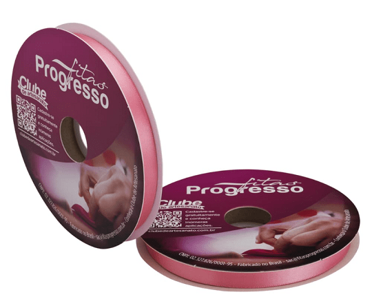 Fita Cetim CF 002 Simples 10mmx50m 009 Rosa Pétala Progresso