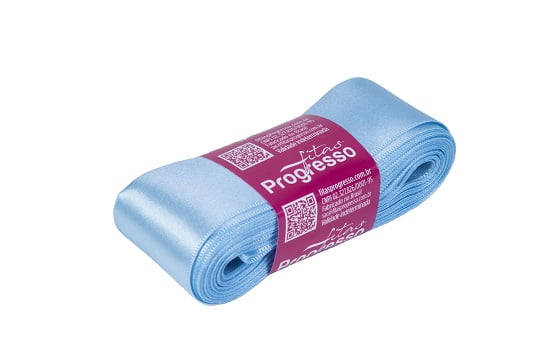 Fita Cetim CF 009 Simples 38mmx10m 212 Azul Bebe Progresso