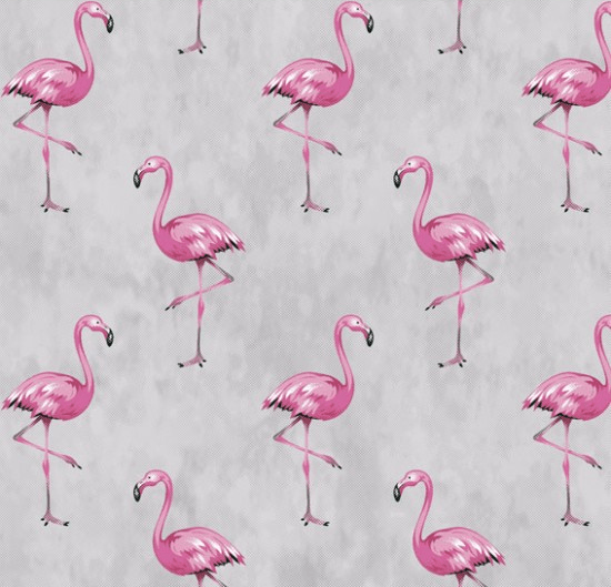 Tecido Tricoline Estampado Flamingo cor - 03 (Cinza)