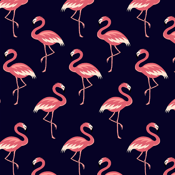 Tecido Tricoline Estampado Flamingo Azul Marinho 5318-04