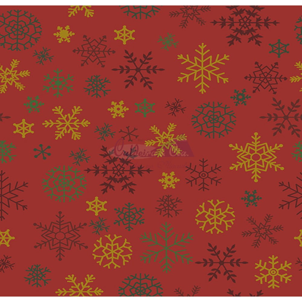 Tecido Tricoline Estampado Natal Cor - 63 (Vermelho)