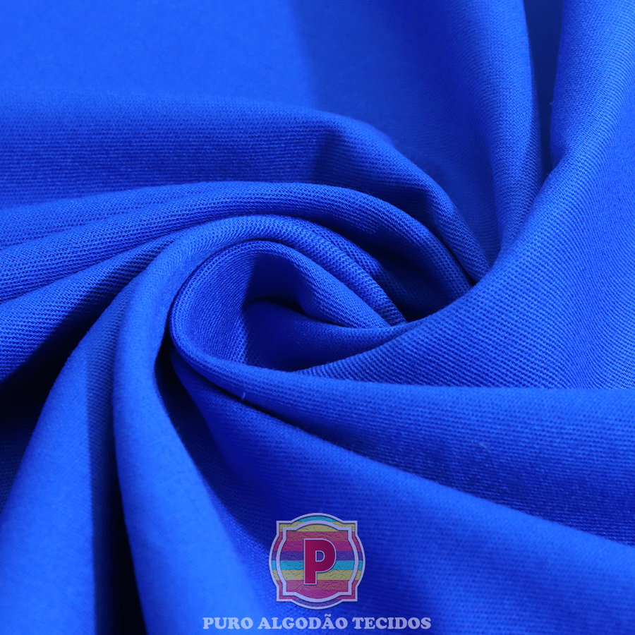Tecido de Algodão Fio Tinto (Meio Metro) - Xadrez 20 mm Azul Royal e Branco