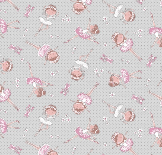 Mini Bailarina cor - 02 (Cinza Com Rosa)