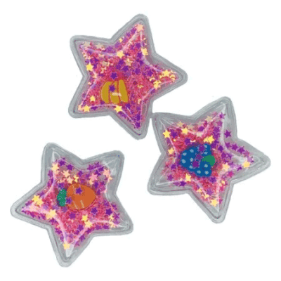 Aplique Transparente Estrela Pequeno Rosa Chiclete Com 05 Unidades