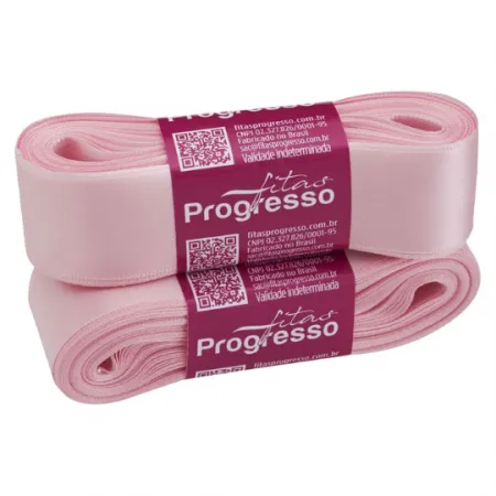 Fita Cetim CF 007 Simples 30mmX10m 310 Rosa Bebê Progresso