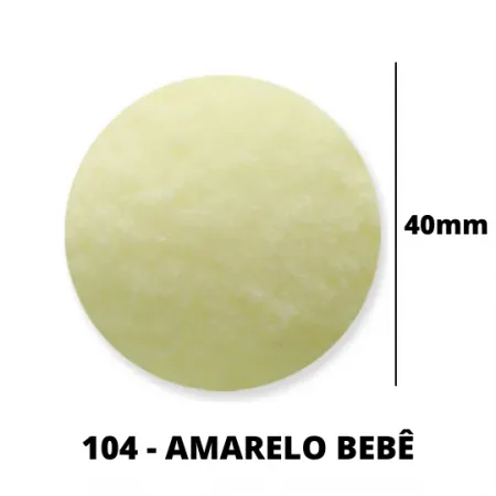 Pompom 40mm 104 Amarelo Bebê C/ 50un