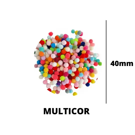 Pompom 40mm Multicolor C/ 50un