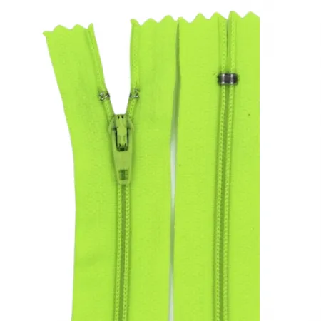 Zíper Nylon Fino Fixo 20 cm 535/225 Verde Cítrico C/ 10 un