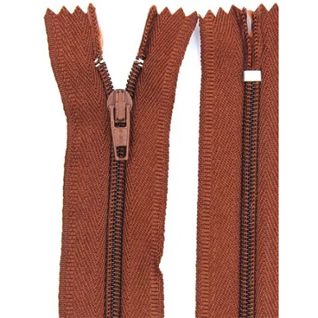 Zíper Nylon Fino Fixo 30 cm 331/290 Castanho Amarronzado C/ 10 un