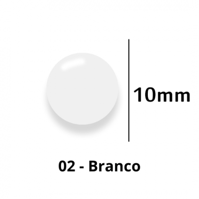 Botão de Pressão de Plástico Colorido 10mm 200 unidades 02 Branco Ritas