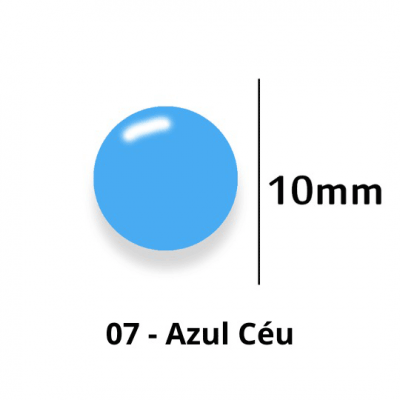 Botão de Pressão de Plástico Colorido 10mm 200 unidades 07 Azul Céu Ritas