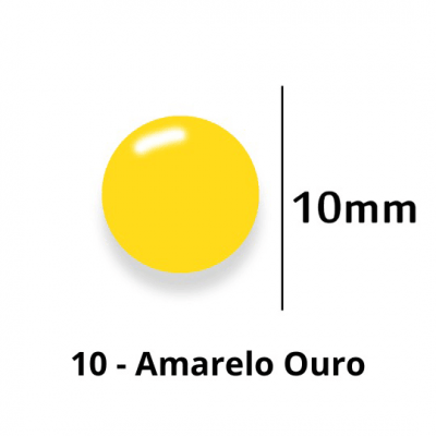 Botão de Pressão de Plástico Colorido 10mm 200 unidades 10 Amarelo Ouro Ritas