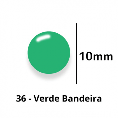 Botão de Pressão de Plástico Colorido 10mm 200 unidades 36 Verde Bandeira Ritas