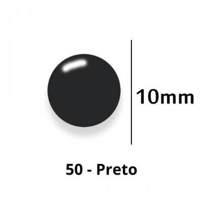Botão de Pressão de Plástico Colorido 10mm 200 unidades 50 Preto Ritas