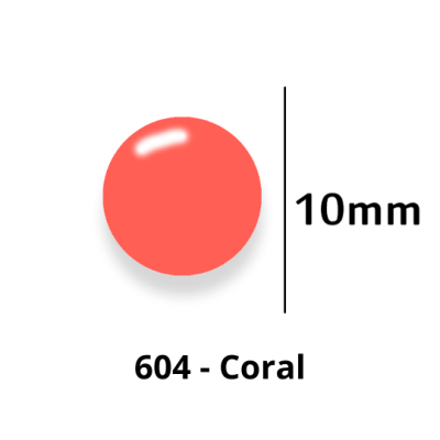 Botão de Pressão de Plástico Colorido 10mm 200 unidades 604 Coral Ritas