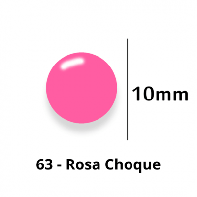 Botão de Pressão de Plástico Colorido 10mm 200 unidades 63 Rosa Choque Ritas