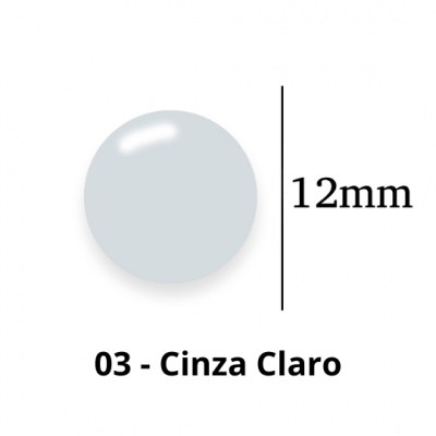 Botão de Pressão de Plástico Colorido 12mm 200 unidades 03 Cinza Claro Ritas