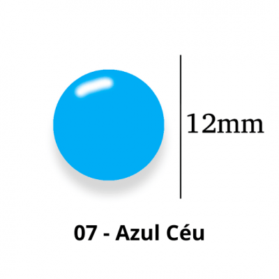 Botão de Pressão de Plástico Colorido 12mm 200 unidades 07 Azul Céu Ritas