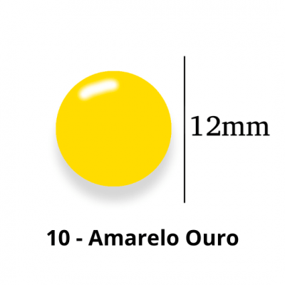 Botão de Pressão de Plástico Colorido 12mm 200 unidades 10 Amarelo Ouro Ritas