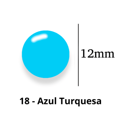 Botão de Pressão de Plástico Colorido 12mm 200 unidades 18 Azul Turquesa Ritas