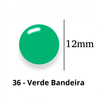 Botão de Pressão de Plástico Colorido 12mm 200 unidades 36 Verde Bandeira Ritas