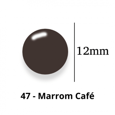Botão de Pressão de Plástico Colorido 12mm 200 unidades 47 Marrom Café Ritas