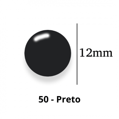 Botão de Pressão de Plástico Colorido 12mm 200 unidades 50 Preto Ritas
